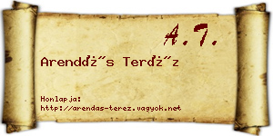 Arendás Teréz névjegykártya